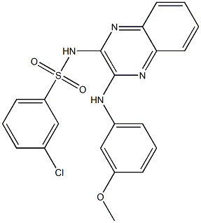 3-chloro-N-{3-[(3-methoxyphenyl)amino]quinoxalin-2-yl}benzenesulfonamide Structure