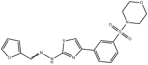 4-[(3-{2-[(2E)-2-(furan-2-ylmethylidene)hydrazinyl]-1,3-thiazol-4-yl}phenyl)sulfonyl]morpholine 结构式