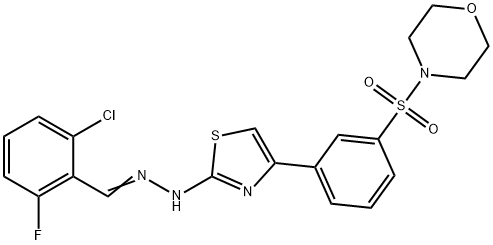 4-[(3-{2-[(2E)-2-(2-chloro-6-fluorobenzylidene)hydrazinyl]-1,3-thiazol-4-yl}phenyl)sulfonyl]morpholine Structure