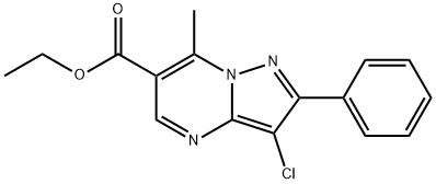 Ethyl 3-chloro-7-methyl-2-phenylpyrazolo[1,5-a]pyrimidine-6-carboxylate Structure