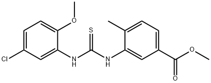 methyl 3-(3-(5-chloro-2-methoxyphenyl)thioureido)-4-methylbenzoate Struktur