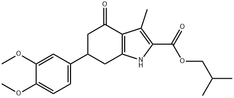 isobutyl 6-(3,4-dimethoxyphenyl)-3-methyl-4-oxo-4,5,6,7-tetrahydro-1H-indole-2-carboxylate Structure