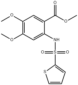 methyl 4,5-dimethoxy-2-(thiophene-2-sulfonamido)benzoate Struktur