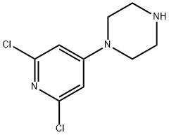 1-(2,6-二氯吡啶-4-基)哌嗪 结构式