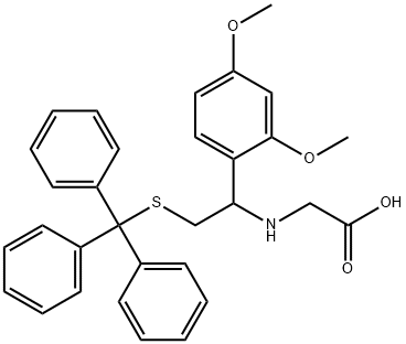 N-(1-(2,4-DIMETHOXYPHENYL)-2-S-TRITYLMERCAPTO)ETHYLGLYCINE,823829-31-8,结构式