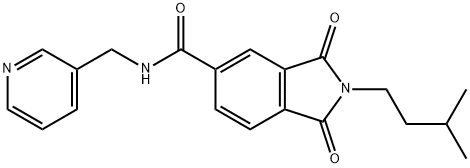 2-(3-methylbutyl)-1,3-dioxo-N-(pyridin-3-ylmethyl)-2,3-dihydro-1H-isoindole-5-carboxamide Structure