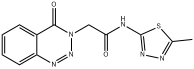 N-[(2E)-5-methyl-1,3,4-thiadiazol-2(3H)-ylidene]-2-(4-oxo-1,2,3-benzotriazin-3(4H)-yl)acetamide 结构式