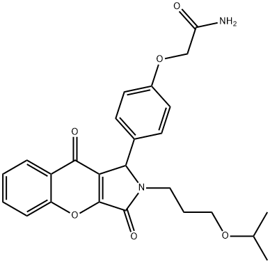 2-{4-[2-(3-isopropoxypropyl)-3,9-dioxo-1,2,3,9-tetrahydrochromeno[2,3-c]pyrrol-1-yl]phenoxy}acetamide Structure