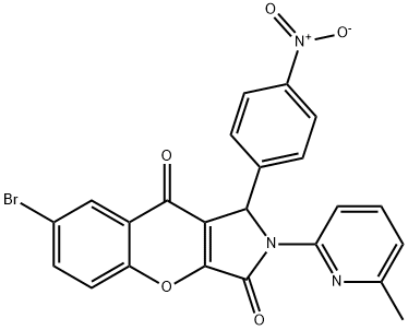 7-bromo-2-(6-methyl-2-pyridinyl)-1-(4-nitrophenyl)-1,2-dihydrochromeno[2,3-c]pyrrole-3,9-dione Structure