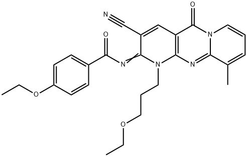 N-[3-cyano-1-(3-ethoxypropyl)-10-methyl-5-oxo-1,5-dihydro-2H-dipyrido[1,2-a:2,3-d]pyrimidin-2-ylidene]-4-ethoxybenzamide Structure