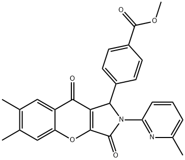 methyl 4-[6,7-dimethyl-2-(6-methylpyridin-2-yl)-3,9-dioxo-1,2,3,9-tetrahydrochromeno[2,3-c]pyrrol-1-yl]benzoate,847858-14-4,结构式