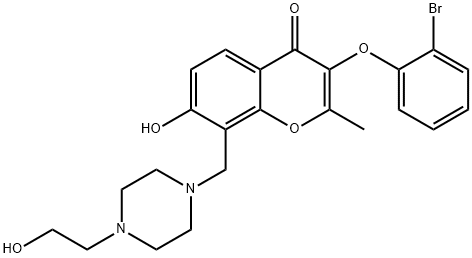 3-(2-bromophenoxy)-7-hydroxy-8-{[4-(2-hydroxyethyl)piperazin-1-yl]methyl}-2-methyl-4H-chromen-4-one|