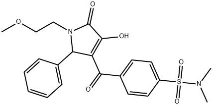 4-{[4-hydroxy-1-(2-methoxyethyl)-5-oxo-2-phenyl-2,5-dihydro-1H-pyrrol-3-yl]carbonyl}-N,N-dimethylbenzenesulfonamide 结构式