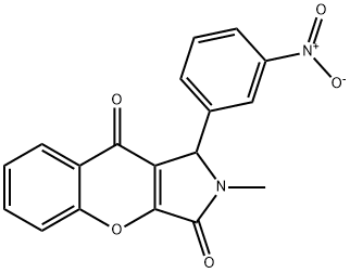 1-{3-nitrophenyl}-2-methyl-1,2-dihydrochromeno[2,3-c]pyrrole-3,9-dione 结构式