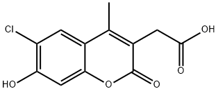 (6-chloro-7-hydroxy-4-methyl-2-oxo-2H-chromen-3-yl)acetic acid Struktur