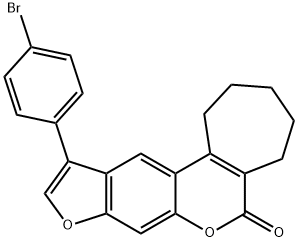 11-(4-bromophenyl)-2,3,4,5-tetrahydrocyclohepta[c]furo[3,2-g]chromen-6(1H)-one Struktur