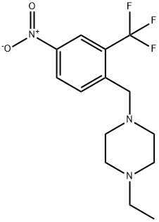 1-ethyl-4-(4-nitro-2-(trifluoromethyl)benzyl)piperazine Struktur