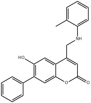 6-hydroxy-4-{[(2-methylphenyl)amino]methyl}-7-phenyl-2H-chromen-2-one,859114-39-9,结构式