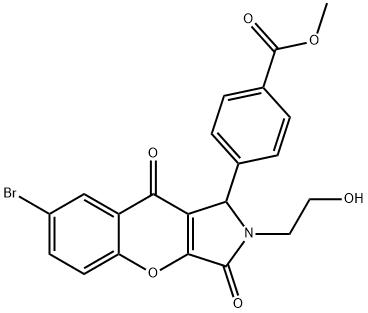 methyl 4-[7-bromo-2-(2-hydroxyethyl)-3,9-dioxo-1,2,3,9-tetrahydrochromeno[2,3-c]pyrrol-1-yl]benzoate Structure