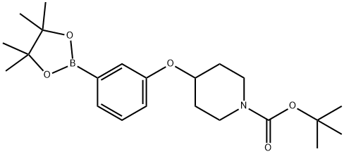 3-(N-BOC-Piperidin-4-yloxy)phenylboronic acid pinacol ester, 864136-41-4, 结构式