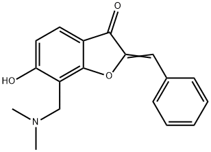 (2Z)-2-benzylidene-7-[(dimethylamino)methyl]-6-hydroxy-1-benzofuran-3(2H)-one,869077-13-4,结构式