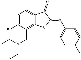 7-[(diethylamino)methyl]-6-hydroxy-2-(4-methylbenzylidene)-1-benzofuran-3(2H)-one Structure