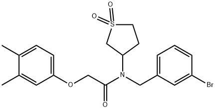 N-(3-bromobenzyl)-2-(3,4-dimethylphenoxy)-N-(1,1-dioxidotetrahydro-3-thienyl)acetamide,877792-09-1,结构式