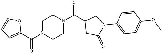 4-{[4-(furan-2-ylcarbonyl)piperazin-1-yl]carbonyl}-1-(4-methoxyphenyl)pyrrolidin-2-one 结构式