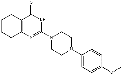 5,6,7,8-tetrahydro-2-[4-(4-methoxyphenyl)-1-piperazinyl]-4(3H)-Quinazolinone Struktur