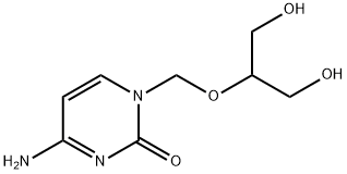 1-[[1-(ヒドロキシメチル)-2-ヒドロキシエトキシ]メチル]シトシン 化学構造式