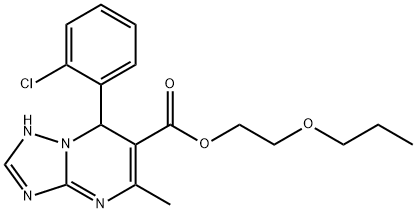 2-propoxyethyl 7-(2-chlorophenyl)-5-methyl-1,7-dihydro-[1,2,4]triazolo[1,5-a]pyrimidine-6-carboxylate Struktur