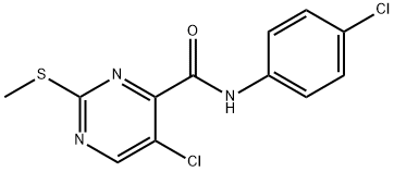 5-chloro-N-(4-chlorophenyl)-2-(methylsulfanyl)pyrimidine-4-carboxamide Structure