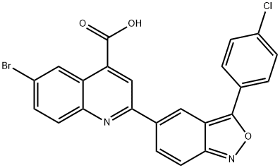 6-bromo-2-[3-(4-chlorophenyl)-2,1-benzoxazol-5-yl]quinoline-4-carboxylic acid Struktur