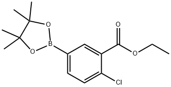 ethyl 2-chloro-5-(4,4,5,5-tetramethyl-1,3,2-dioxaborolan-2-yl)benzoate 化学構造式