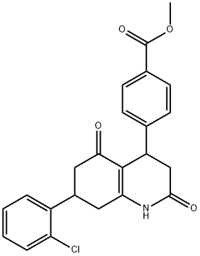 methyl 4-(7-(2-chlorophenyl)-2,5-dioxo-1,2,3,4,5,6,7,8-octahydroquinolin-4-yl)benzoate Struktur