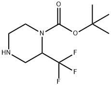 2-三氟甲基哌嗪-1-甲酸叔丁酯,886779-77-7,结构式