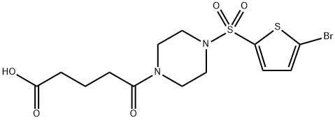 5-(4-((5-bromothiophen-2-yl)sulfonyl)piperazin-1-yl)-5-oxopentanoic acid Structure