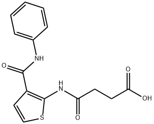 4-oxo-4-((3-(phenylcarbamoyl)thiophen-2-yl)amino)butanoic acid 结构式