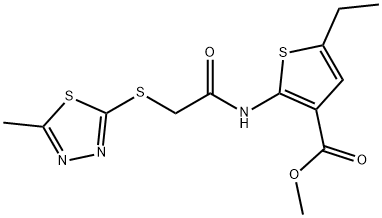 methyl 5-ethyl-2-(2-((5-methyl-1,3,4-thiadiazol-2-yl)thio)acetamido)thiophene-3-carboxylate Structure