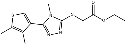 ethyl 2-((5-(4,5-dimethylthiophen-3-yl)-4-methyl-4H-1,2,4-triazol-3-yl)thio)acetate Structure