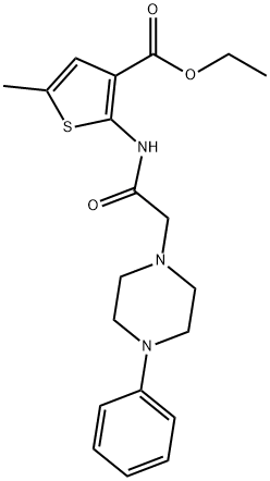 ethyl 5-methyl-2-(2-(4-phenylpiperazin-1-yl)acetamido)thiophene-3-carboxylate Structure