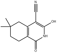 3-羟基-6,6-二甲基-1-氧代1,2,5,6,7,8-六氢异喹啉-4-腈 结构式