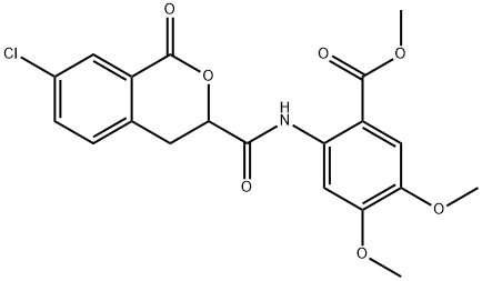 methyl 2-{[(7-chloro-1-oxo-3,4-dihydro-1H-isochromen-3-yl)carbonyl]amino}-4,5-dimethoxybenzoate Struktur