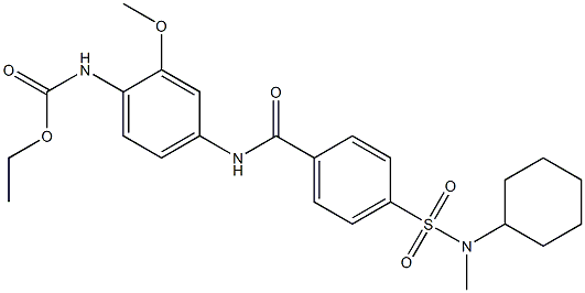 ethyl (4-(4-(N-cyclohexyl-N-methylsulfamoyl)benzamido)-2-methoxyphenyl)carbamate,893765-17-8,结构式