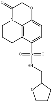 3-oxo-N-((tetrahydrofuran-2-yl)methyl)-3,5,6,7-tetrahydro-2H-[1,4]oxazino[2,3,4-ij]quinoline-8-sulfonamide 结构式