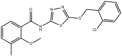 N-{5-[(2-chlorobenzyl)sulfanyl]-1,3,4-thiadiazol-2-yl}-2-methoxy-3-methylbenzamide,893784-67-3,结构式