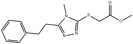 methyl 2-((4-methyl-5-phenethyl-4H-1,2,4-triazol-3-yl)thio)acetate Struktur