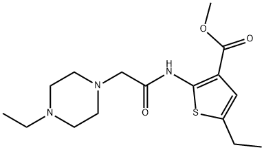 methyl 5-ethyl-2-(2-(4-ethylpiperazin-1-yl)acetamido)thiophene-3-carboxylate Struktur