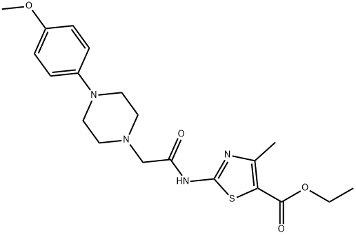 ethyl 2-(2-(4-(4-methoxyphenyl)piperazin-1-yl)acetamido)-4-methylthiazole-5-carboxylate 化学構造式