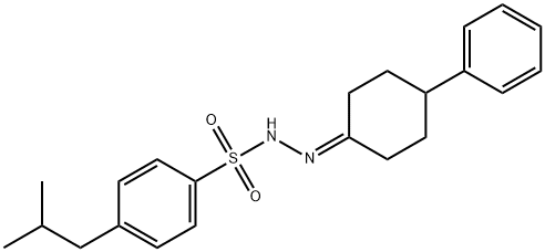 4-isobutyl-N'-(4-phenylcyclohexylidene)benzenesulfonohydrazide 化学構造式